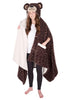 Member's Mark Cozy Critter Sherpa Lined Wrap Blanket 81in X 43in - Bear