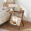 Bedside Table Side Table End Table Glass Small Table Bamboo Faux Rattan