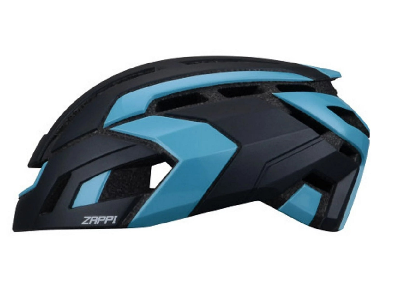 NOW ZAPPI Bike Cycling Helmet - Aerodynamic Bicycle Matte Black/Sky Blue L/XL