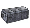 3-Compartment Black Marble Insulated Trunk Organizer with 30 Can Cooler