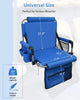 AOOXIMI BLACK Stadium Seat with Back Support, Cushion,Cup Holders, Mesh Bag