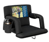 Alpcour Portable Reclining 21-inch Wide Stadium Seat with Armrests Black
