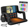 Alpcour Max-Relax Extra-Wide 25in Heated Massage 25in Stadium Seat with Armrests Black