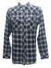 Dickies Men's Flannel Long Sleeve Button Down Shirt, Dark Navy, Medium