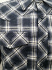 Dickies Men's Flannel Long Sleeve Button Down Shirt, Dark Navy, Medium