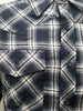 Dickies Men's Flannel Long Sleeve Button Down Shirt, Dark Navy, Small