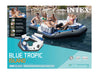 Intex Blue Tropical Island 5 Seat Floating Lounge Raft 4 Cup Holders 57272EP