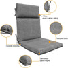 BOSSIMA Indoor Outdoor High Back Chair Cushions Replacement Patio Chair Seat Cushions Set of 4