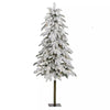 National Tree Company 5-FT Downswept Alpine Flocked Tree with Warm White Lights
