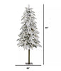 National Tree Company 5-FT Downswept Alpine Flocked Tree with Warm White Lights