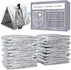 Swiss Safe Emergency Mylar Thermal Blankets Premium 12-Micron 52" X 82" Silver 10-Pack