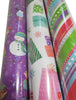 Double-Sided Holiday Gift Wrap Paper 180 SQ FT 3-Pack Fun Purple/White/Stripes