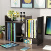 Brilens Desktop Bookshelf Storage Organizer Adjustable Wood  Display Shelf Rack