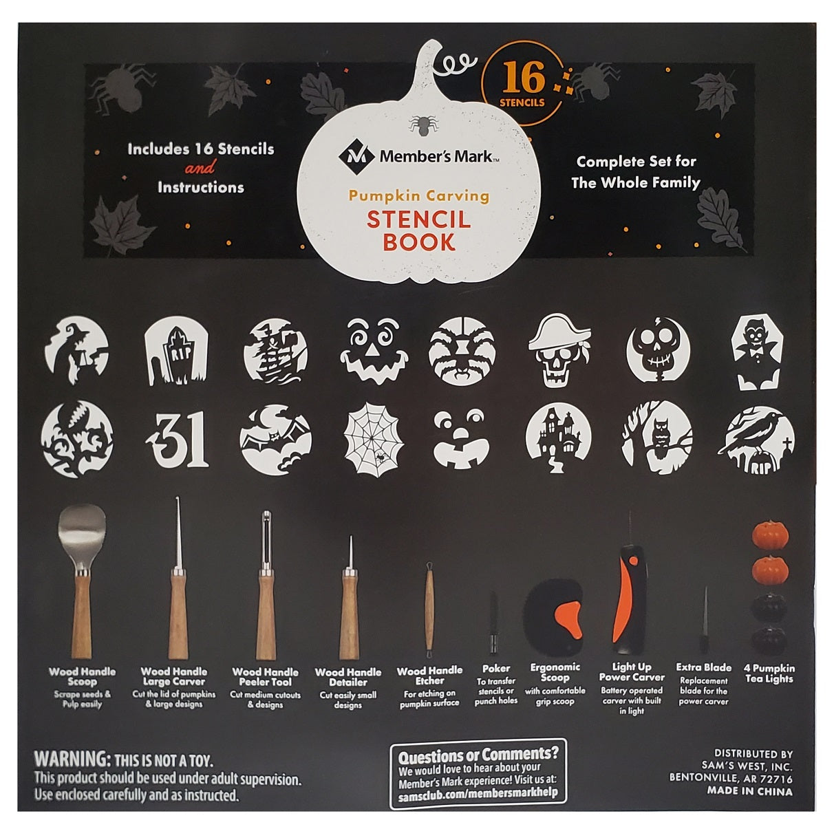 Pumpkin Punchers Pumpkin carving kit for kids | Pumpkin carving tools |  Pumpkin carving stencils | Pumpkin carver kit | safe pumpkin tools (24  pieces)