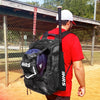 Hit Run Steal Bat Bag Backpack Holds 4 Bats, Gloves, Helmet & Cleats Camo Black