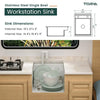 TORVA RV Kitchen Sink, 16 x 21 x 7 Inch Undermount Bar Sink 16 Gauge