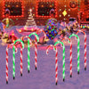 Treela 12-Piece 36-inch Christmas Candy Cane Lights Pathway Markers Red and Green