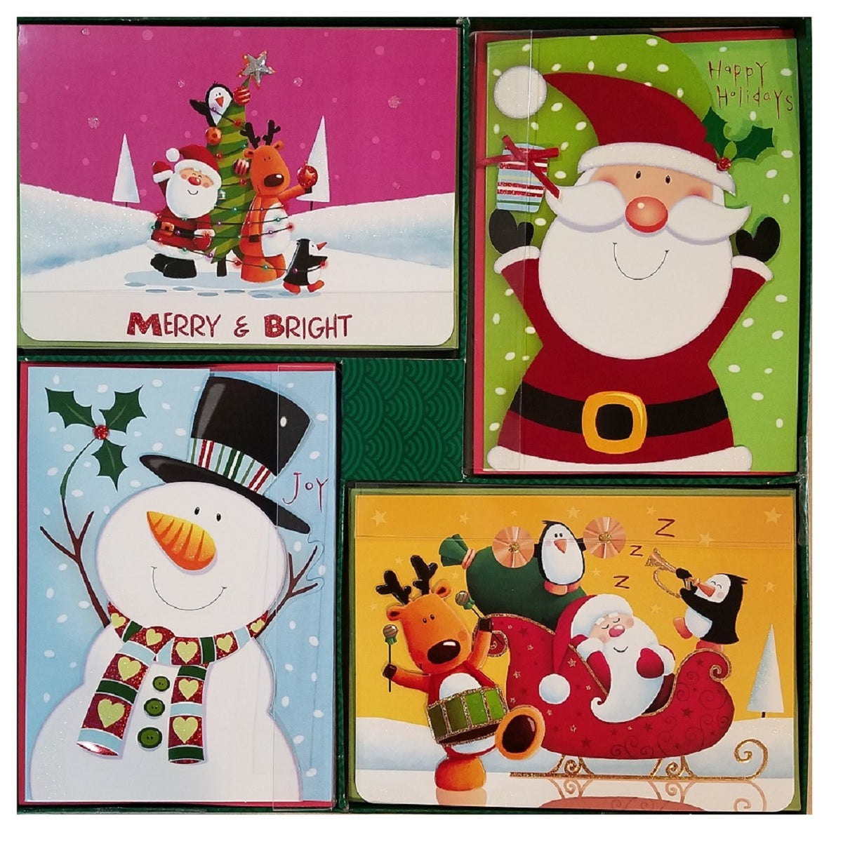 Hallmark Style 40-Count Christmas Holiday Cards with Envelopes - Funky