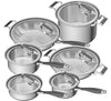 CookCraft by Candace 12-Piece Tri-Ply Stainless Steel Grand Cookware Set