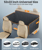 oneisall Back Seat Vehicle Cover with Hard Bottom for Dog up to 400 pounds Black