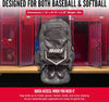 Hit Run Steal Bat Bag Backpack Holds 4 Bats, Gloves, Helmet & Cleats, Grey Camo