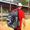 Hit Run Steal Bat Bag Backpack Holds 4 Bats, Gloves, Helmet & Cleats, Grey Camo
