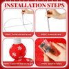 FuWeave 48-inch Pop-up Lighted Christmas Stackable Red Ornaments with Snowflakes