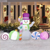 Holiday Time 9-FT Wide Colorful Snowman Scene Holiday Inflatable