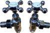 CROSSHANDLE, 1/2" VALVES, PAIR, for towel warmer CHROME