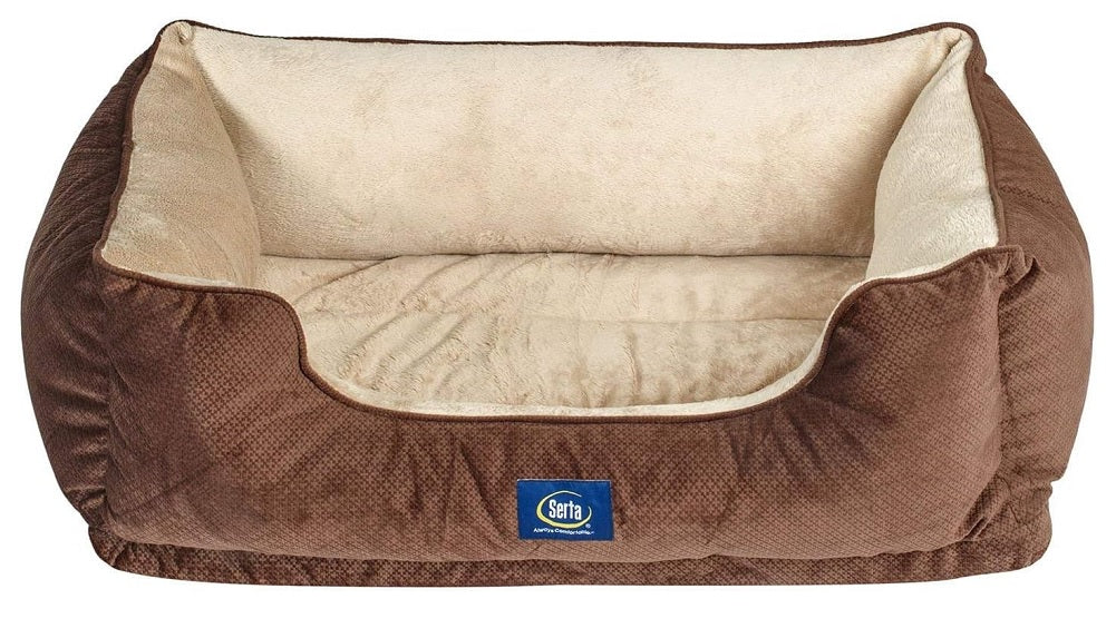 Serta Perfect Sleeper Orthopedic Cuddler Pet Bed BROWN 34" x 24"