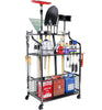 Heavy Duty Metal Garden Tool Organizer for Garage and Storage with Wheels