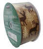3 Rolls Kirkland Signature Wire Edged Jute Ribbon Deer Christmas Tree and Snowflakes 50 yards 2.5 inches