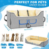 Elevated Dog Booster Car Seat for Small Dogs with Adjustable Straps Gray