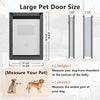 Aluminum Dog Door with Magnetic Flaps, Two Sliding Lock Panels LG/gray