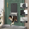 Aluminum Dog Door with Magnetic Flaps, Two Sliding Lock Panels LG/gray