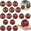 Hollowfly Brown 16-Piece 3.15-inch Hanging Glass Ball Christmas Ornaments