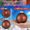 Hollowfly Brown 16-Piece 3.15-inch Hanging Glass Ball Christmas Ornaments
