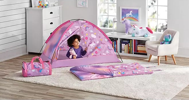 Member s Mark Kids 3 Piece Indoor Unicorn Slumber Set Tent Sleeping My Quick Buy