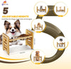 Elevated Bamboo Dog Bowl Stand with Adjustable Height Stainless Steel Bowls