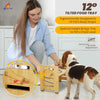 Elevated Bamboo Dog Bowl Stand with Adjustable Height Stainless Steel Bowls