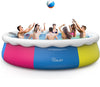 EVAJOY 18ft X 48in Inflatable Top Ring Swimming Pool Set with Pump Blue