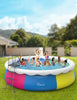 EVAJOY 18ft X 48in Inflatable Top Ring Swimming Pool Set with Pump Blue