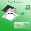 11 Inch Bathroom Exhaust Fan with 12W LED Light - 144 CFM, Suitable for Bathroom, Toilet, Office, Hotel