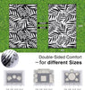 OLANLY Outdoor Rug 8FT X 10FT Waterproof Reversible Leaf Pattern Mat Black