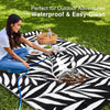 OLANLY Outdoor Rug 8FT X 10FT Waterproof Reversible Leaf Pattern Mat Black