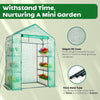 Mini Walk-In Greenhouse with Durable PE Cover and Sturdy Steel Frame 77 x 56 x 28 inch