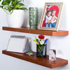 Houthvige 2 Pc Natural Pine Wooden Floating Shelves for Wall with No Drilling