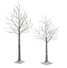 Pre Lit Flocked Artificial Birch Tree 296 Warm White LED Lights Set of 2