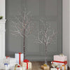 Pre Lit Flocked Artificial Birch Tree 296 Warm White LED Lights Set of 2