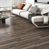 Livelynine 18-Pack 6x36 Peel and Stick Floor Tile Dark Wood Waterproof
